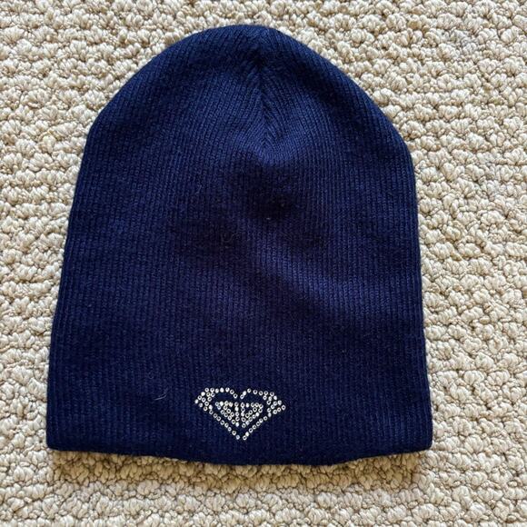 Y2k 2000s roxy quiksilver surfwear rhinestone gem beanie emo grunge skater - Picture 1 of 6